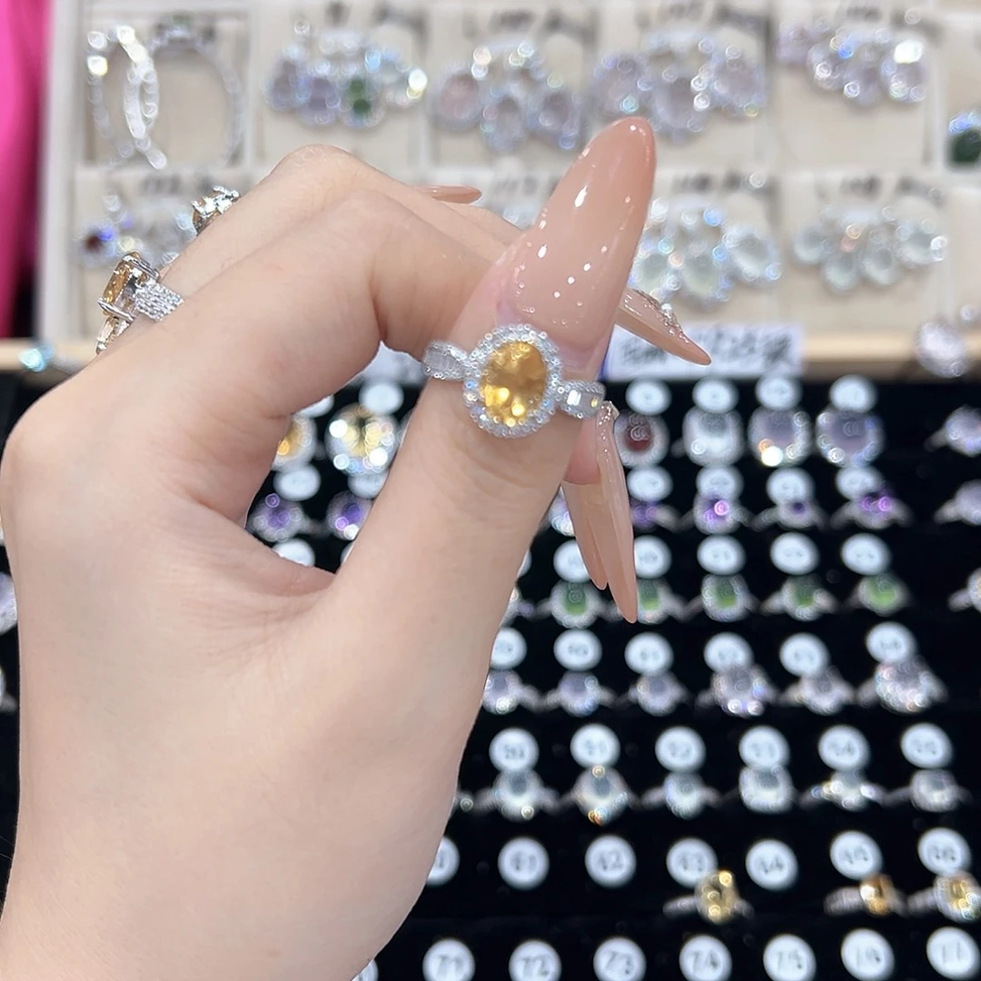 夏***淋黄晶银S925镶嵌戒指