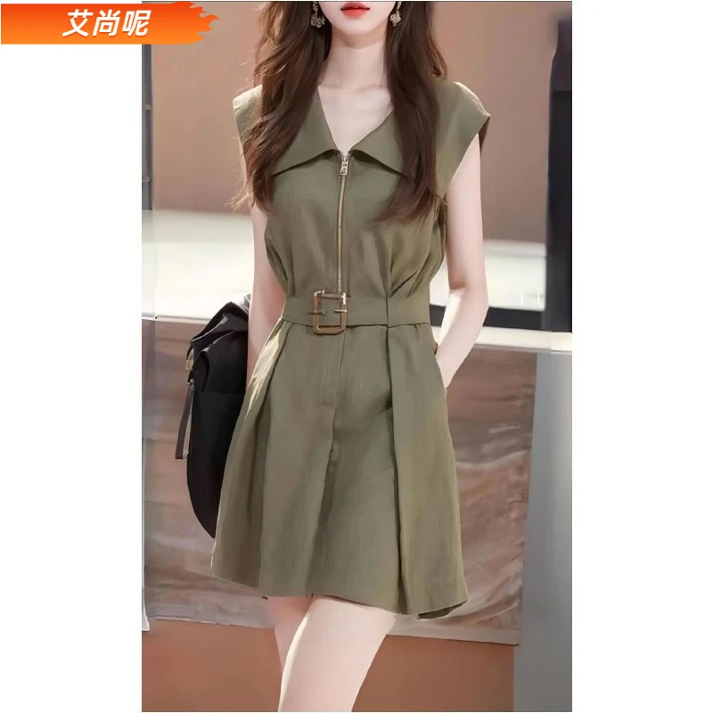 I感显瘦气质款海军领收腰别致小众百搭连衣裙新款超好看1