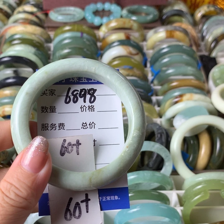 未镶嵌蛇纹石玉手镯6898