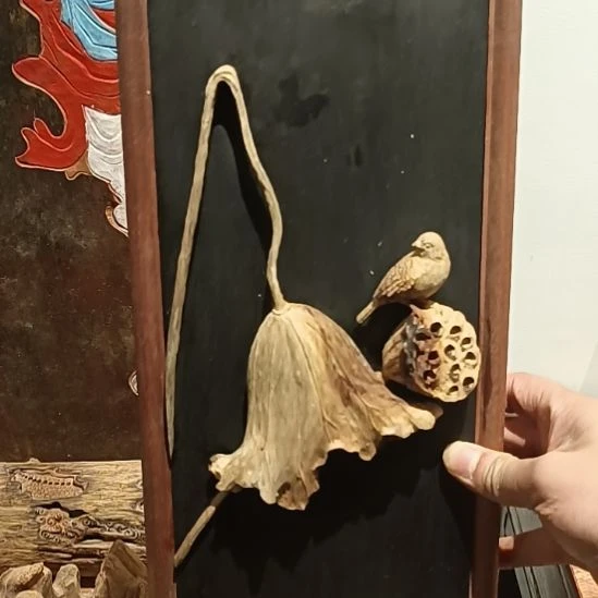 小摆台秋韵荷叶花鸟