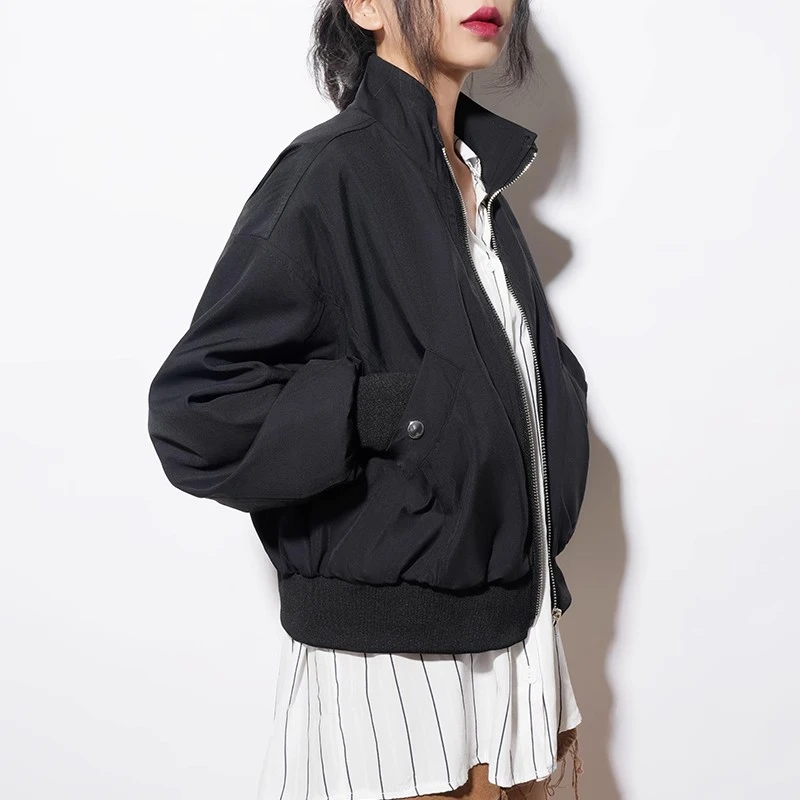 黑色立领外套时尚百搭短款夹克女春秋新款休闲春季潮流户外秋季