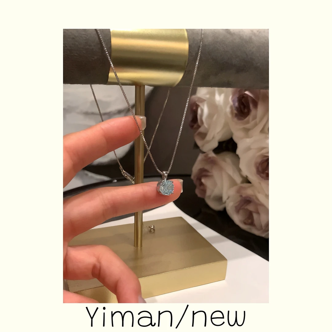 铜合金项链 玫瑰切割绿色小钻项链MZ3714