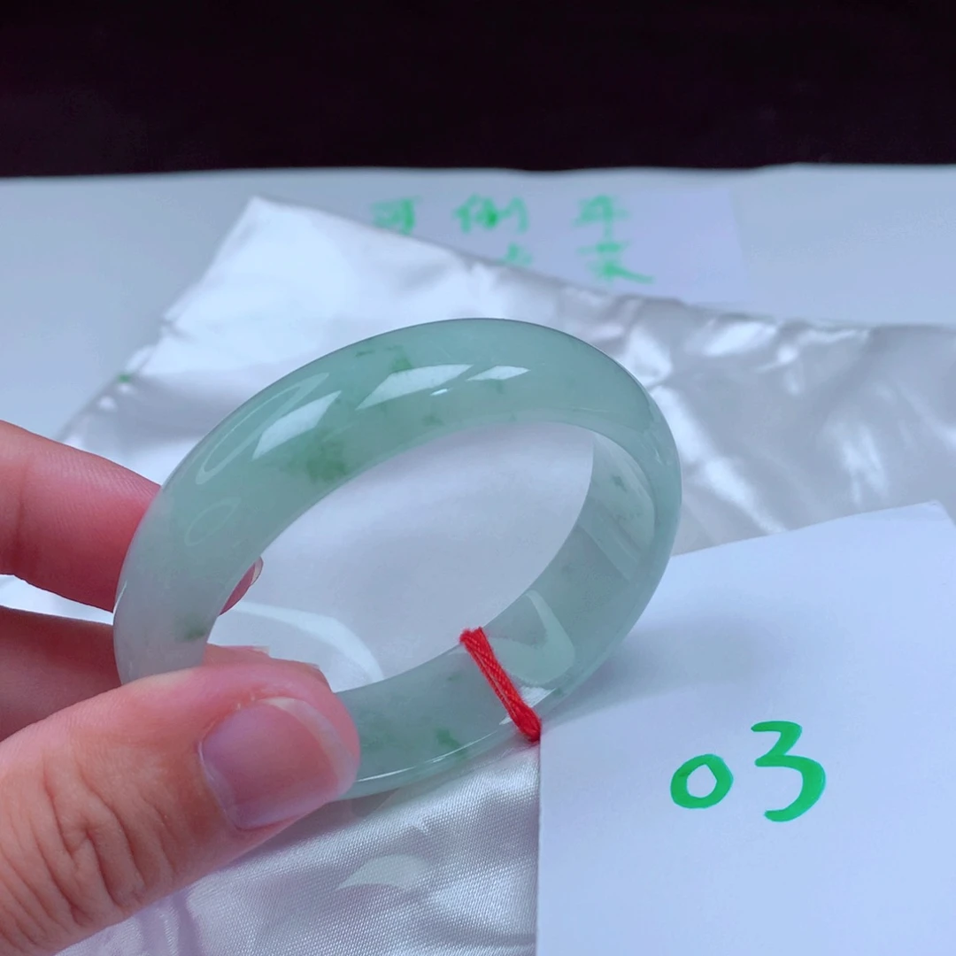 未镶嵌手镯翡翠缅甸天然A货翡翠手镯52.6贵妃