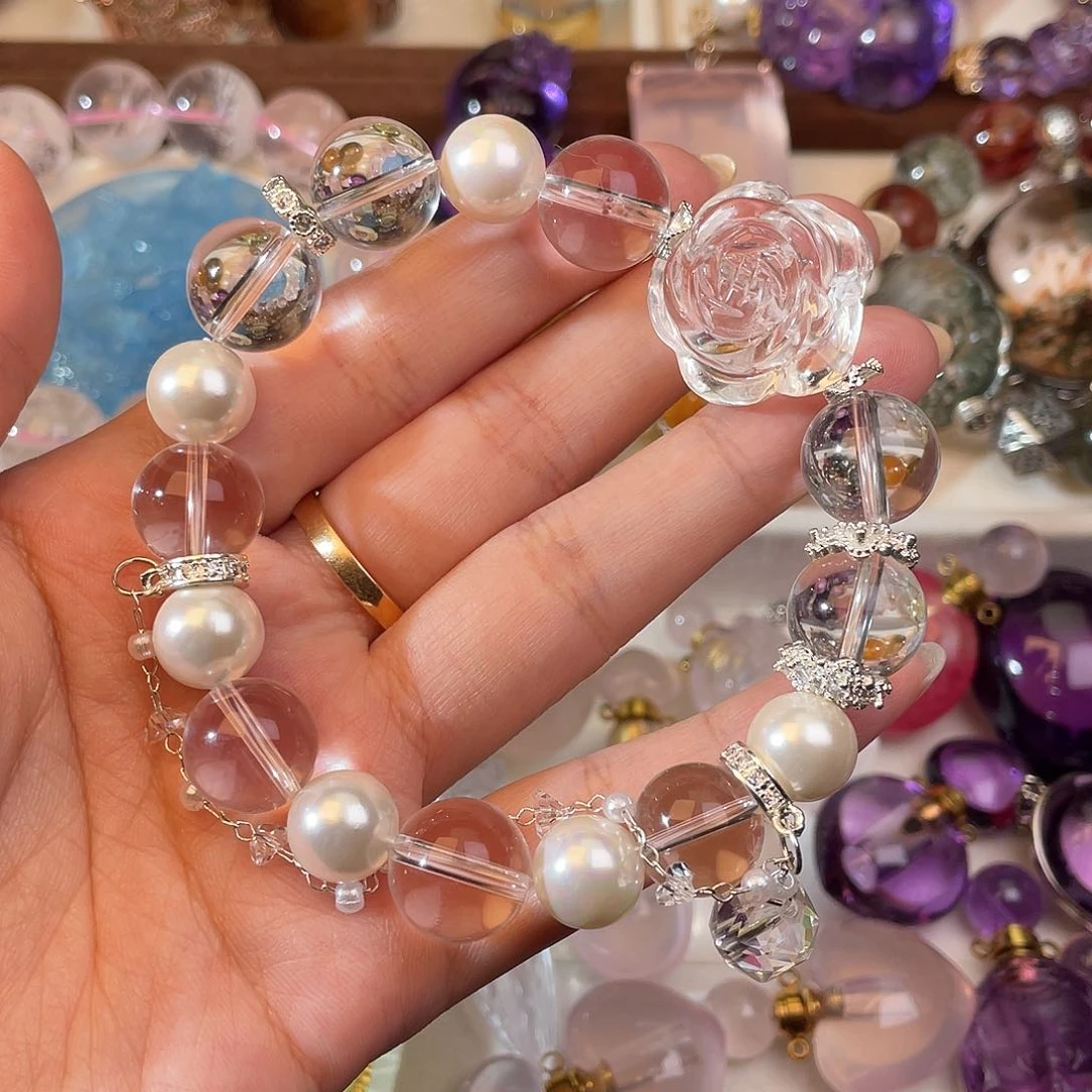 水晶手链未镶嵌爆***宝天然水晶手链513