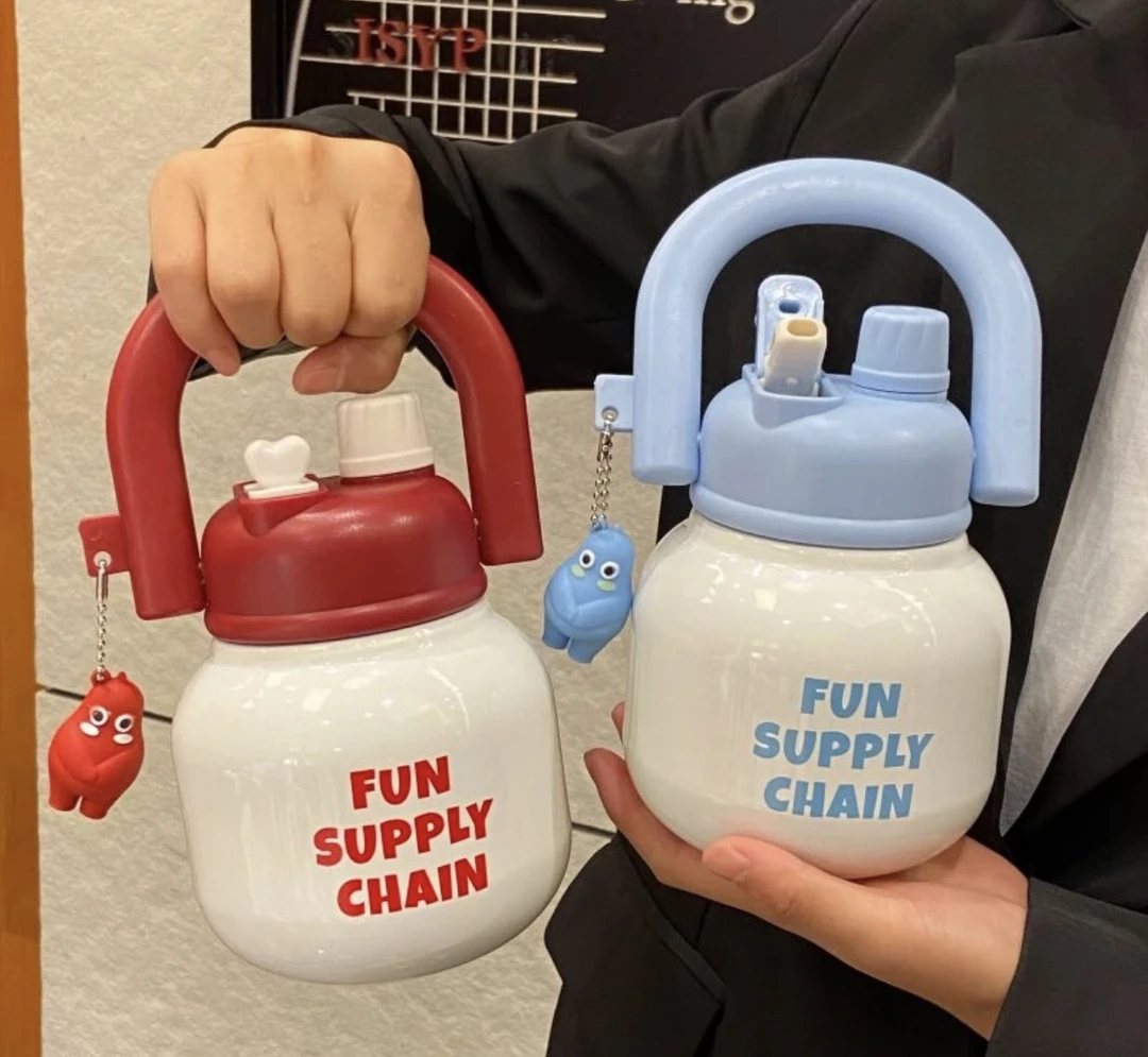 拎拎壶大肚保温杯316不锈钢水杯带吸管大容量学生杯子女高颜值