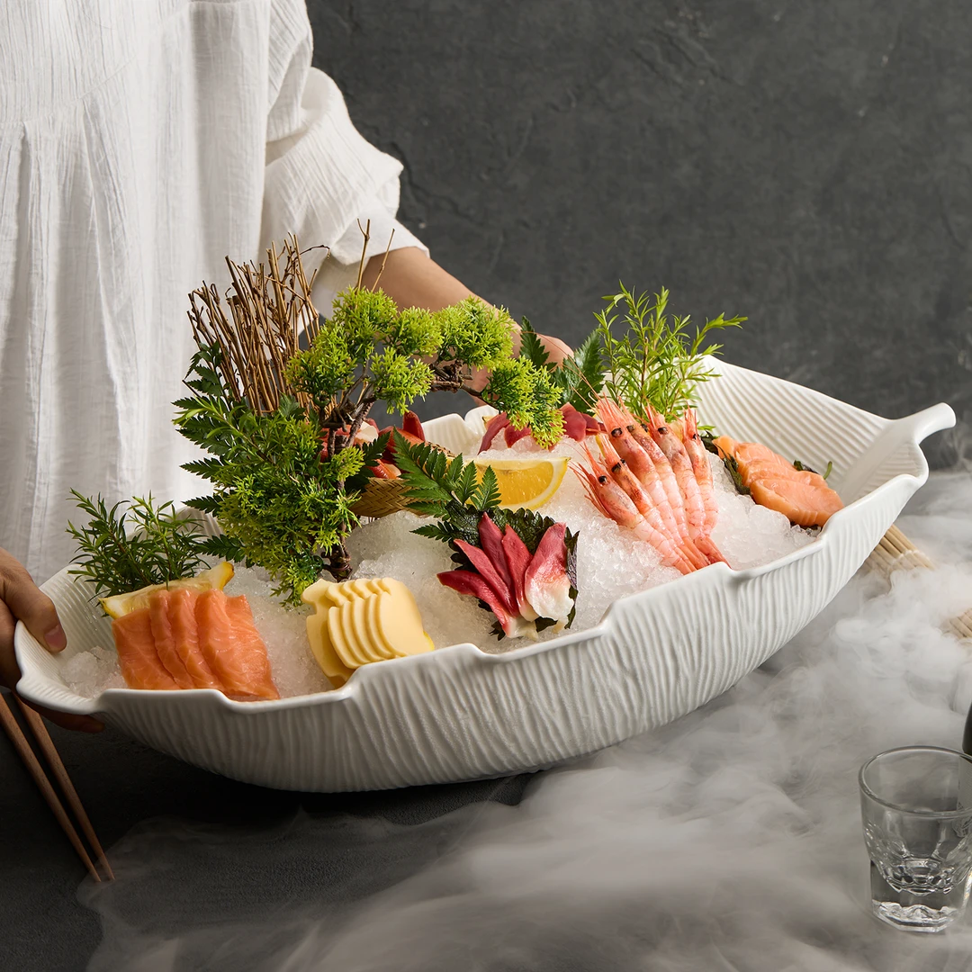 陶瓷餐具2025新款特别好看的高级感精致创意餐厅餐盘鱼生盘刺身盘