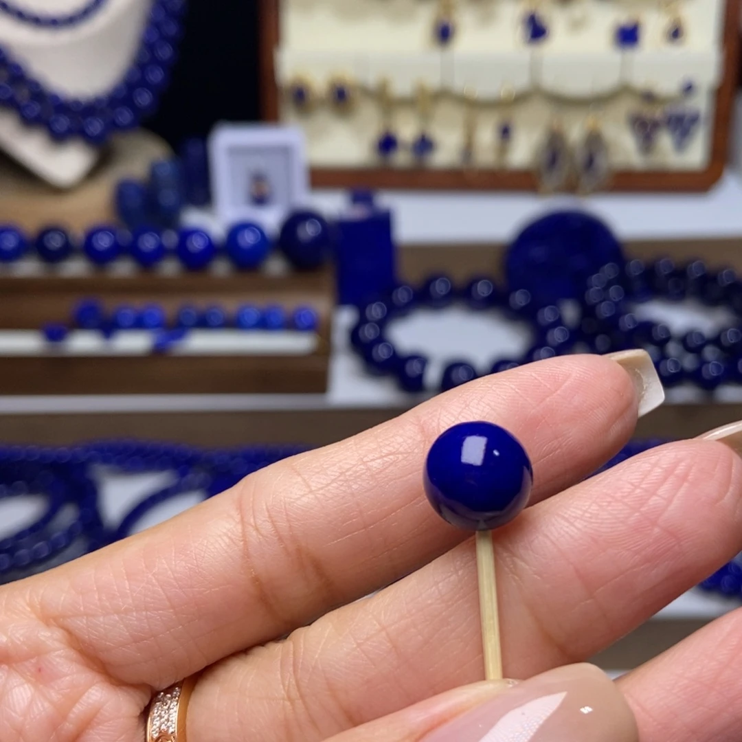 空***孔青金石未镶嵌老矿极品单珠10.2mm