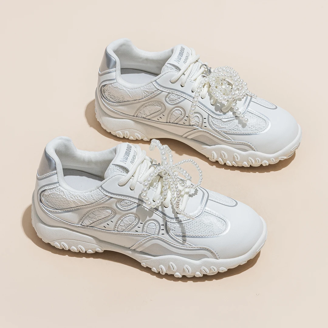 内增高6cm小白鞋女2025年春夏季新款透气百搭运动休闲单鞋子