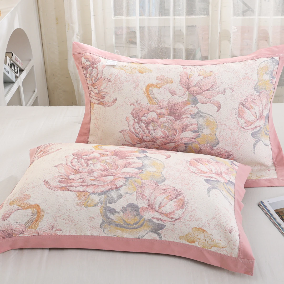 【出水芙蓉】52*78高密枕巾柔软高档透气枕巾（一对装）