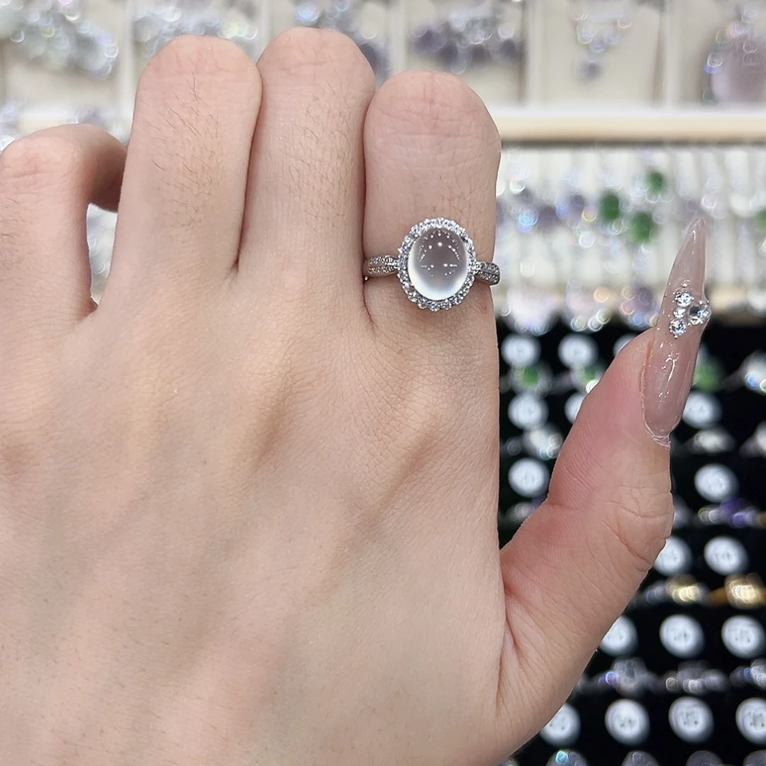 小****岫玉银S925镶嵌戒指