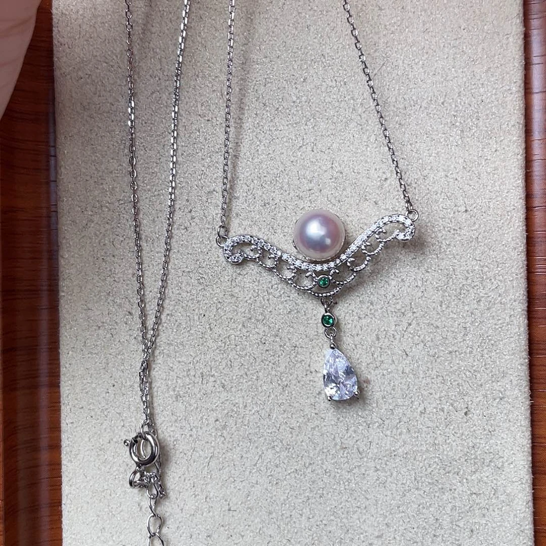 银S925镶嵌海水珍珠颈饰