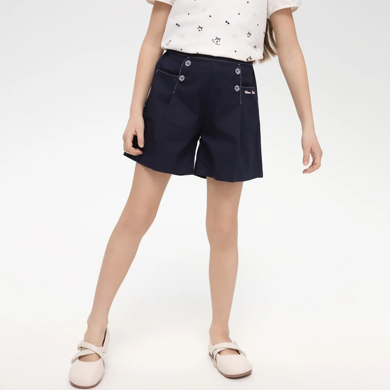 POLOWALK童装2025夏季新品女童短裤宽松休闲裤