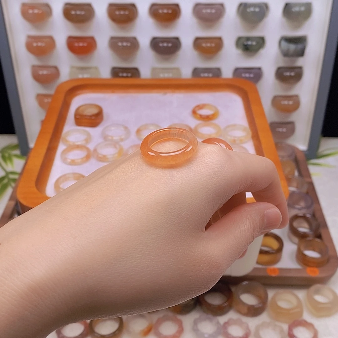 土***玊玛瑙/玉髓未镶嵌戒指港14