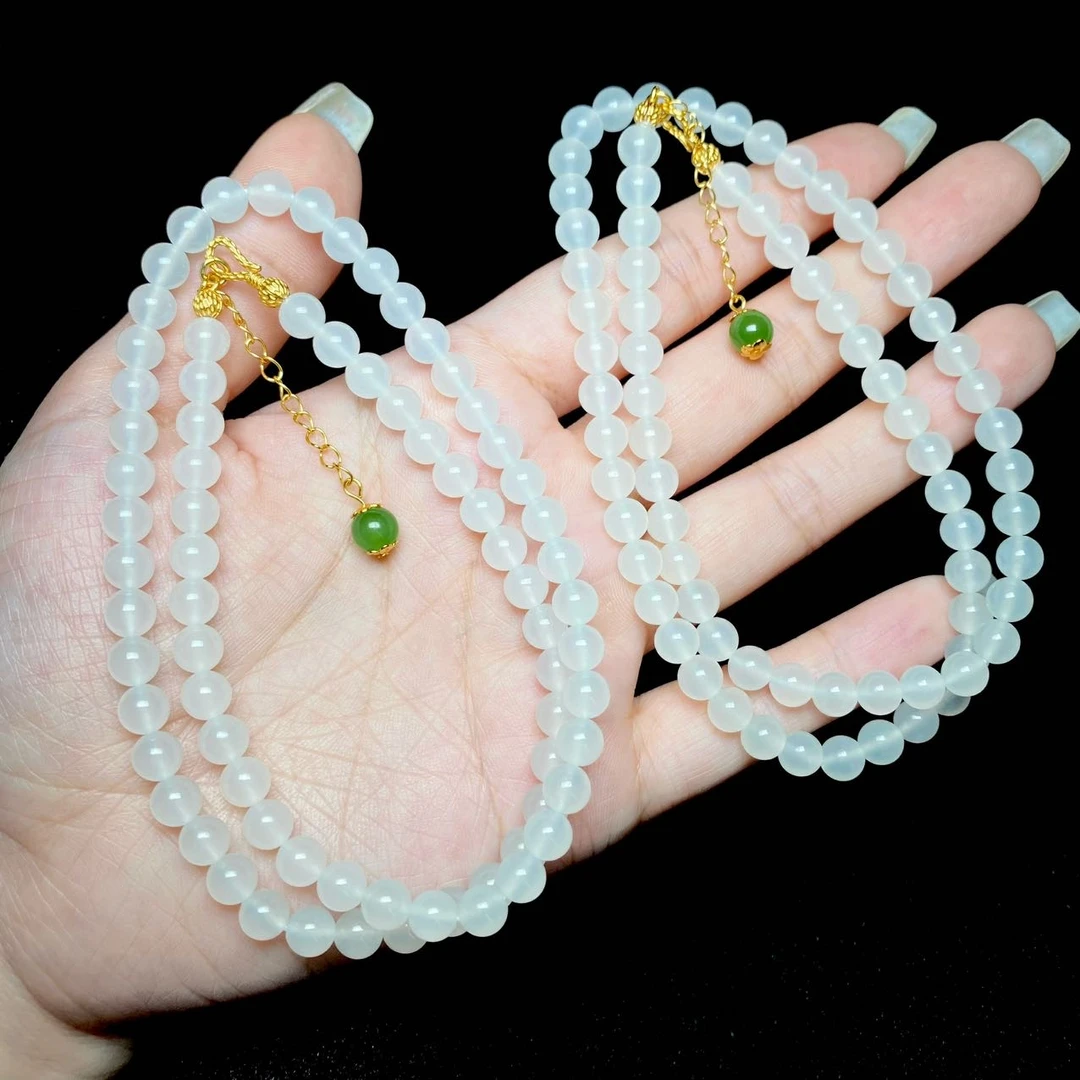 【云上叙】V65513-K 和田玉项链-多样性发其一-5.5 mm+（商城）