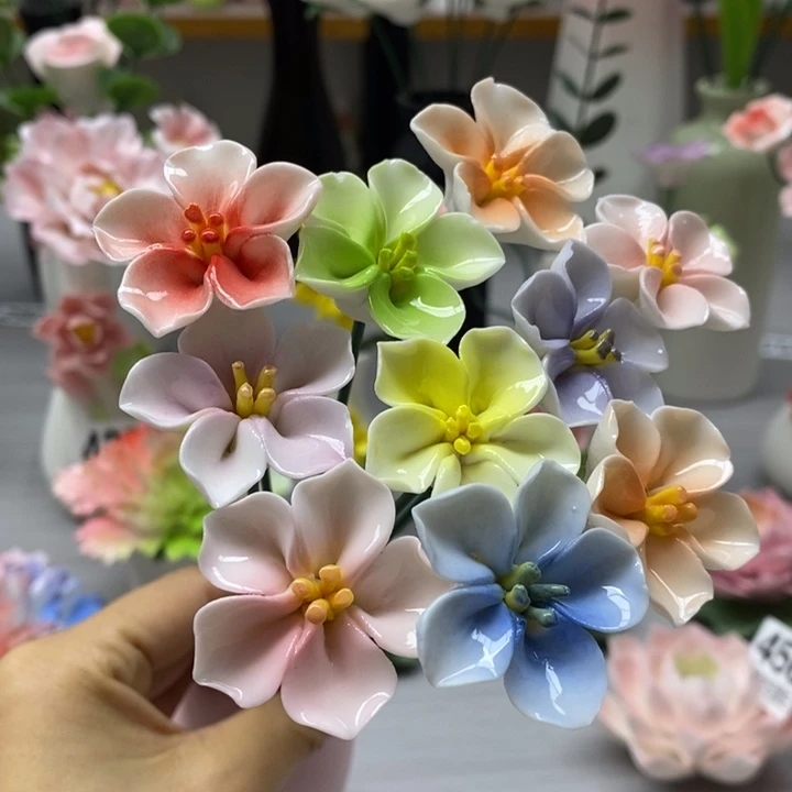 陶瓷陶瓷材料10朵樱花