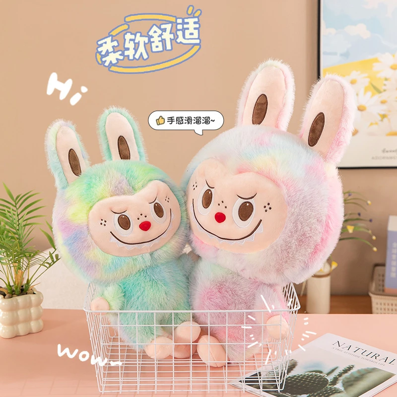 爆款毛绒公仔扎染兔子泡泡玩偶毛绒玩具布布公仔生日礼物儿童抱枕