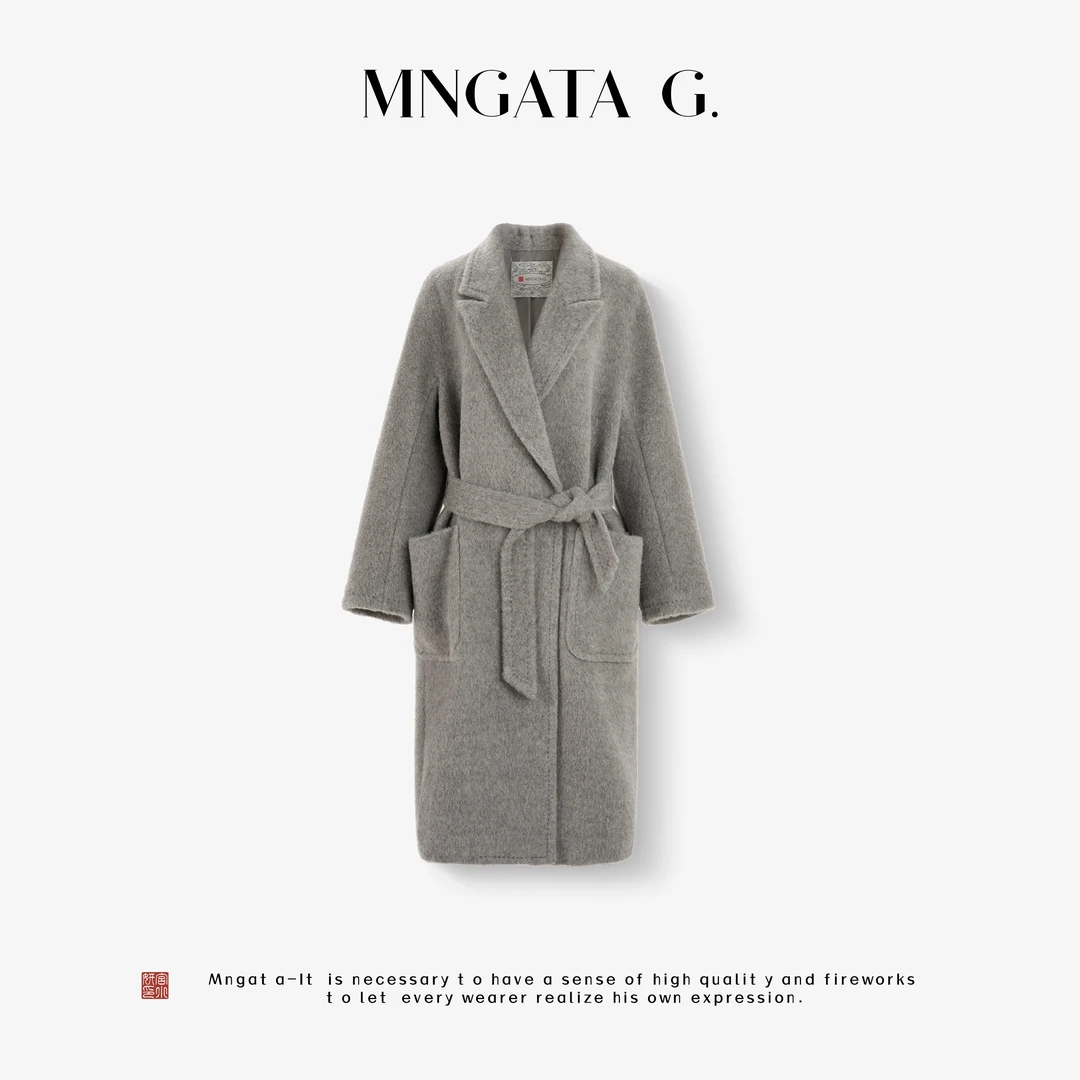 MNGATA G.宫小妍【曼奢苏力·驼绒风华】羊驼毛秋冬中式大衣5080651