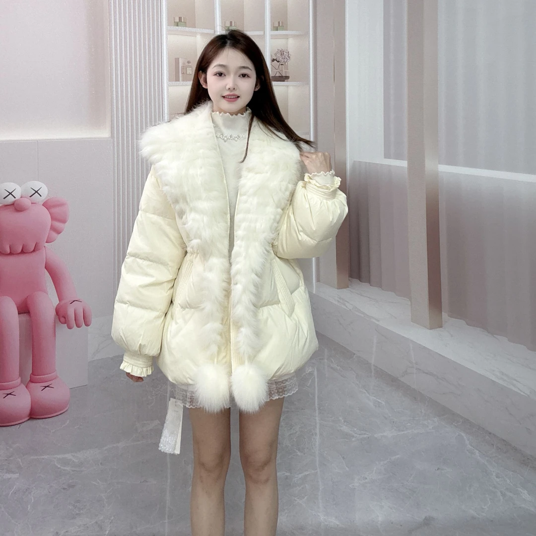 INS毛球款大毛领羽绒服4254318813