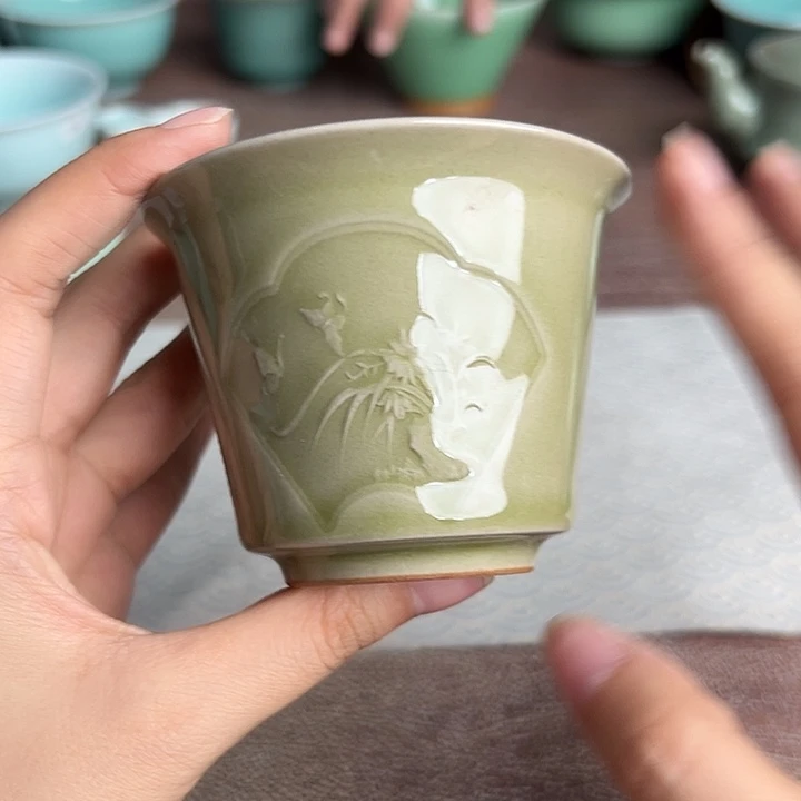龙泉云间青瓷小米茶器