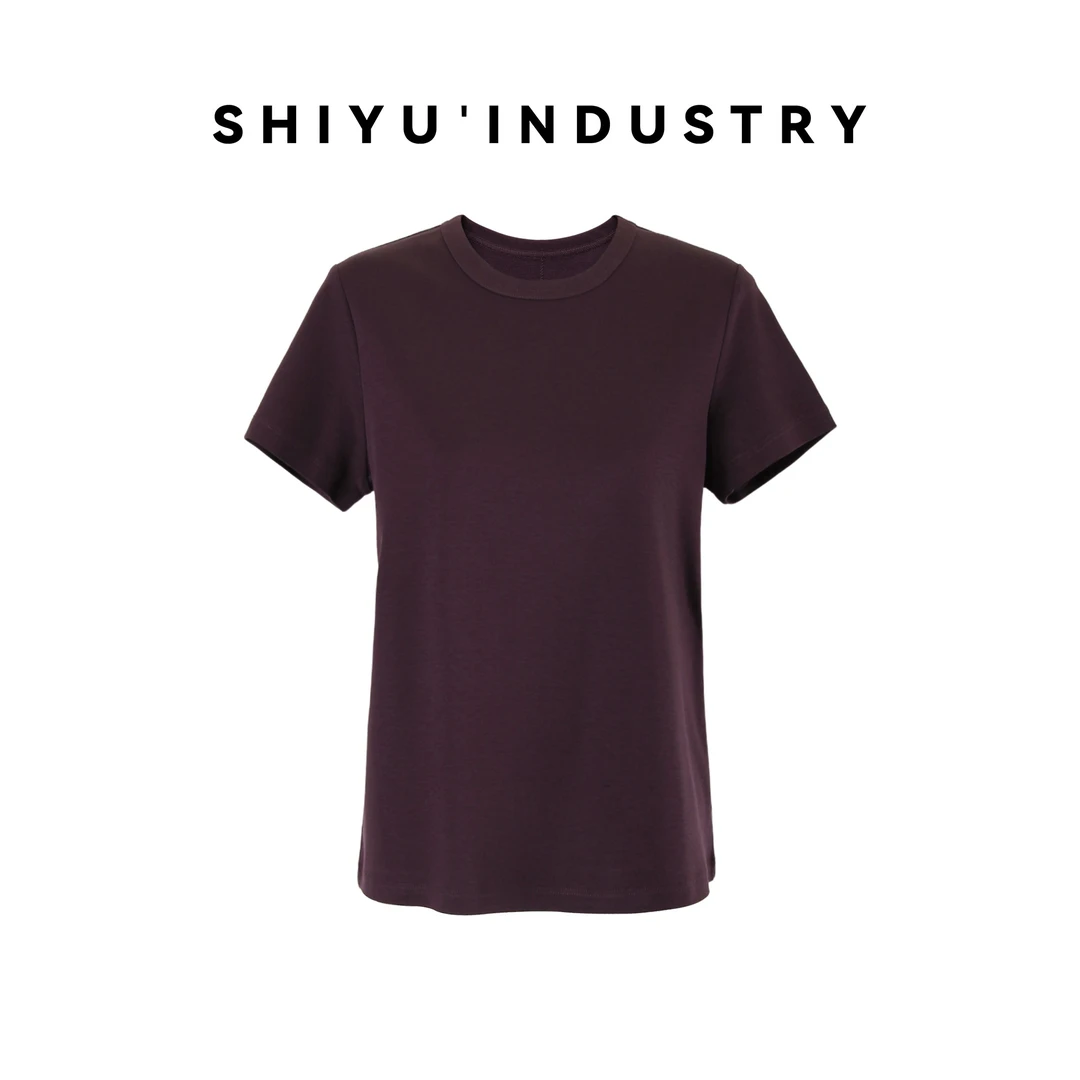 莳屿实业麦穗刺绣通勤t恤时尚大方上衣短袖夏季简约春季出游衣服