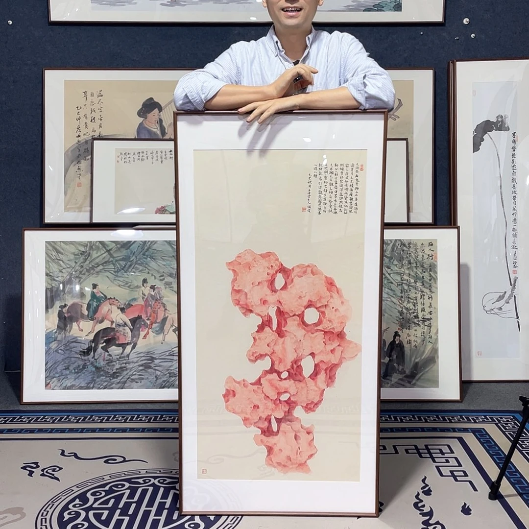 国画手绘画作品带框60/120