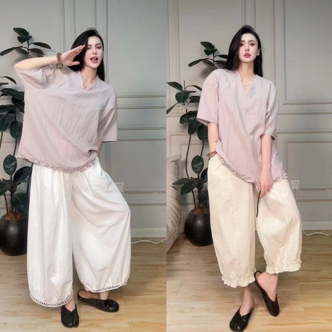 【韩代】90莱赛尔木耳边小衫