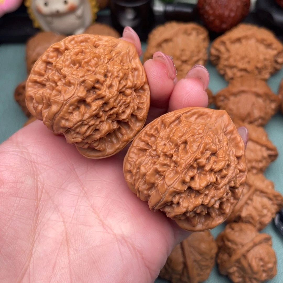 文玩核桃把件全品麒麟纹大官帽44