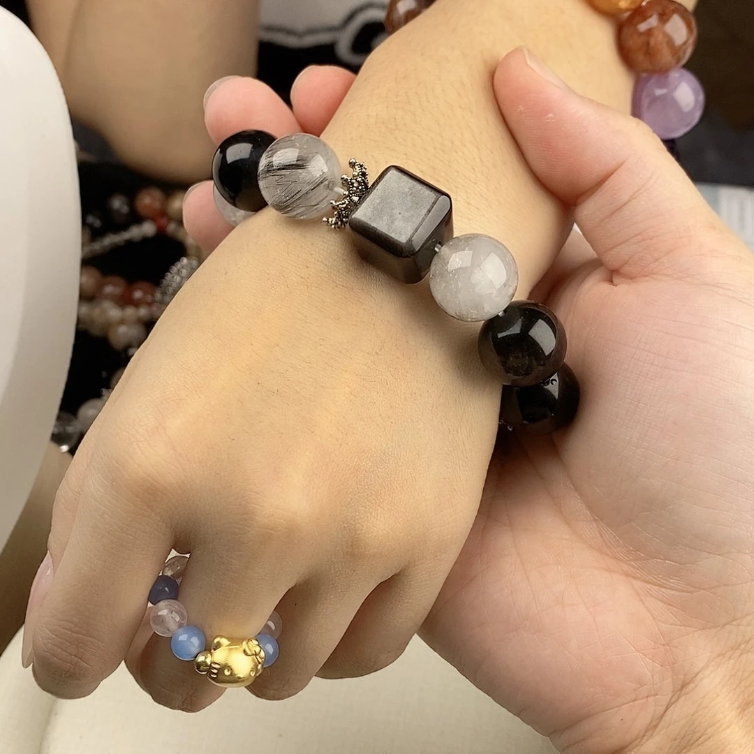 银S925镀金镶嵌手链水晶