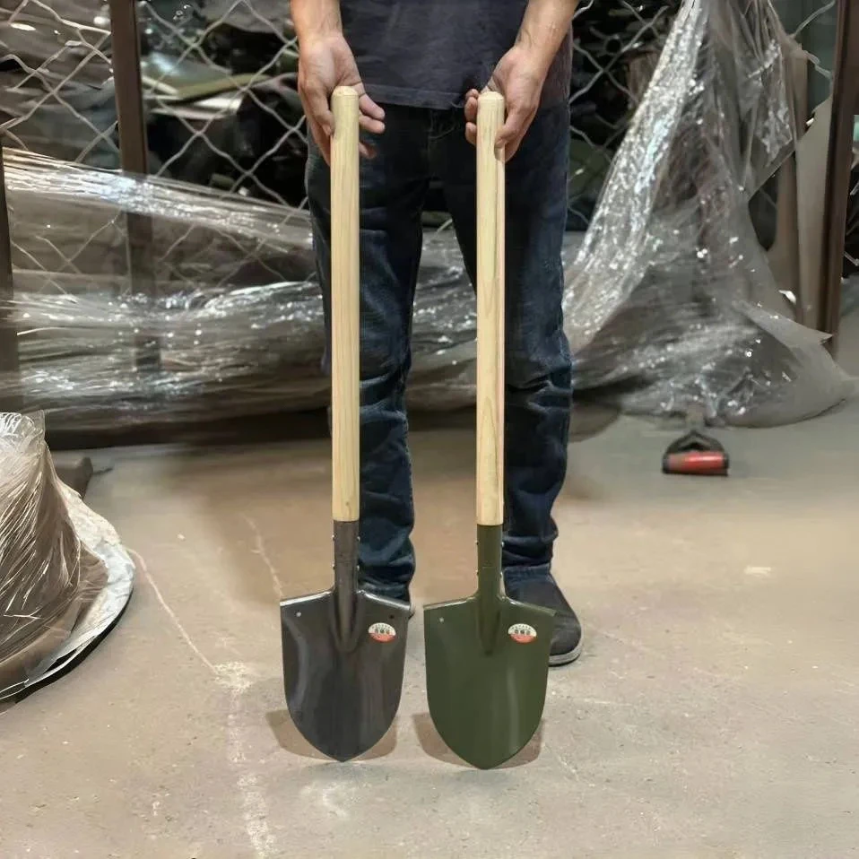 加厚锰钢工兵户外铁锹便携式钓鱼多功能车载铲子小型木柄钢锹