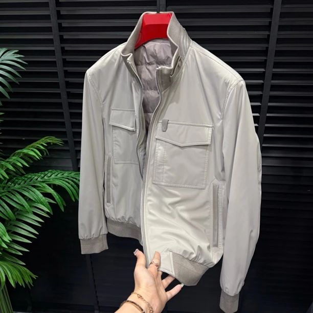 时尚百搭款【羽绒内胆】立领休闲夹克外套男士秋冬新款