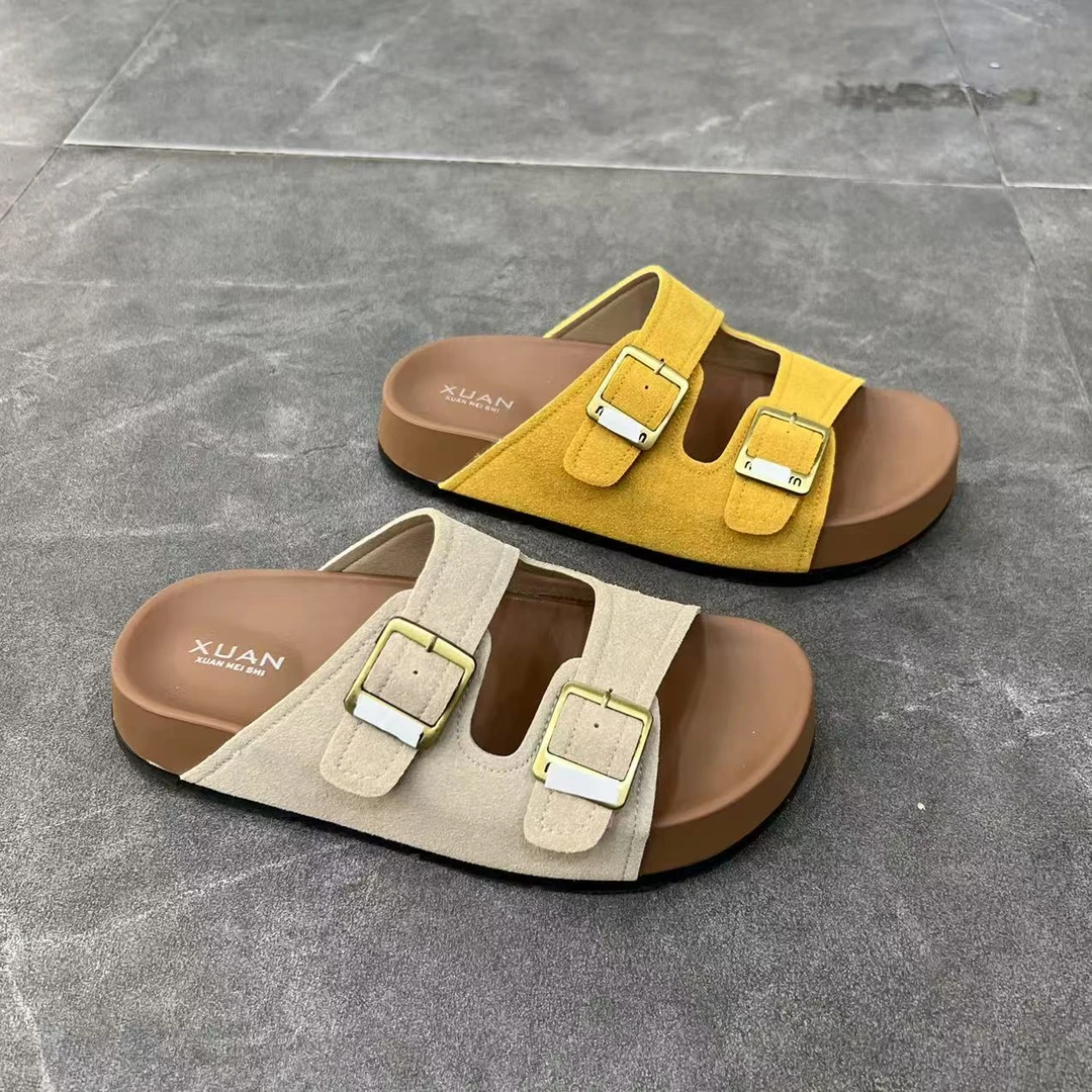 525-70188轩美诗夏季新款2025厚底轻便百搭时尚一脚蹬勃肯拖鞋女