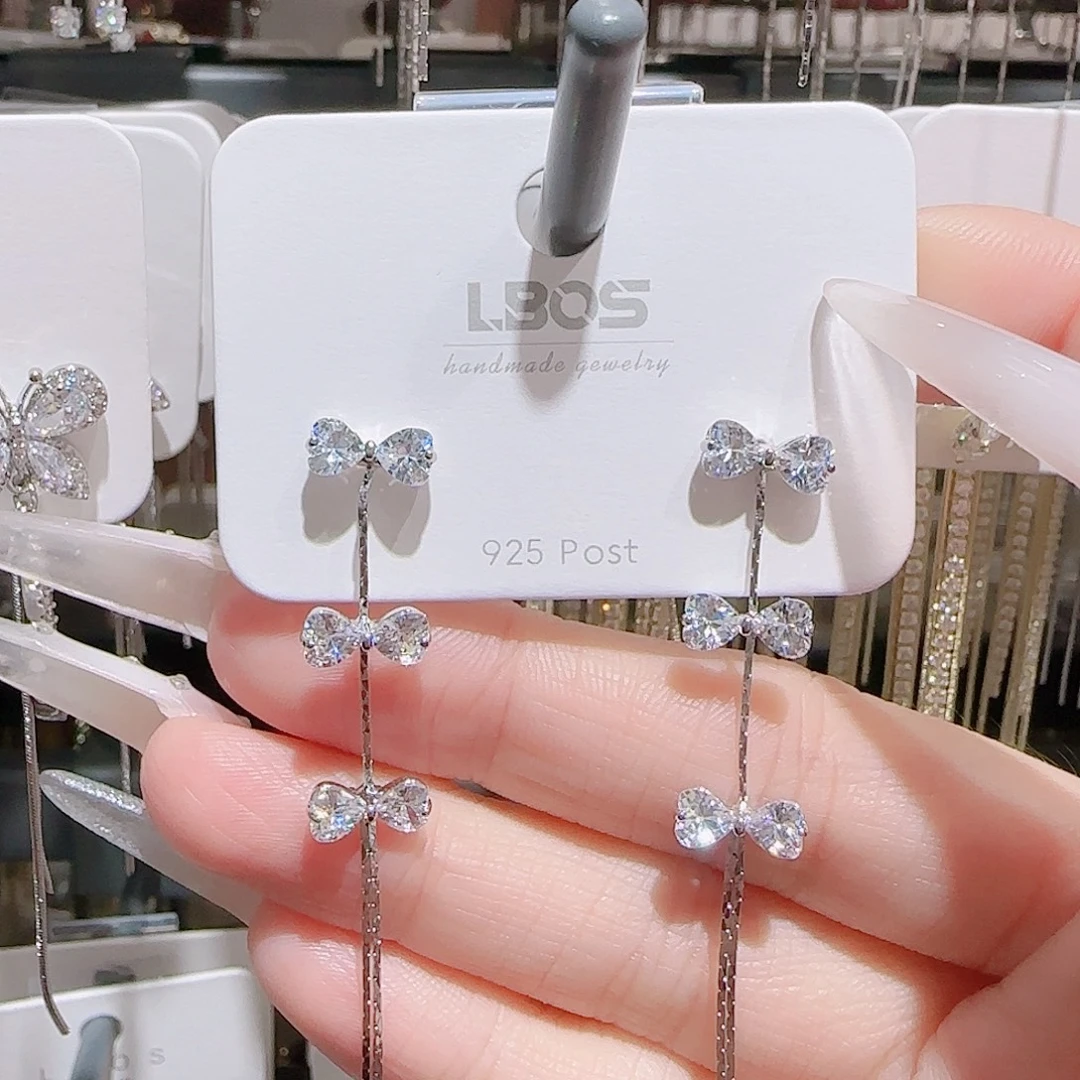 铜合金锆石925银耳环