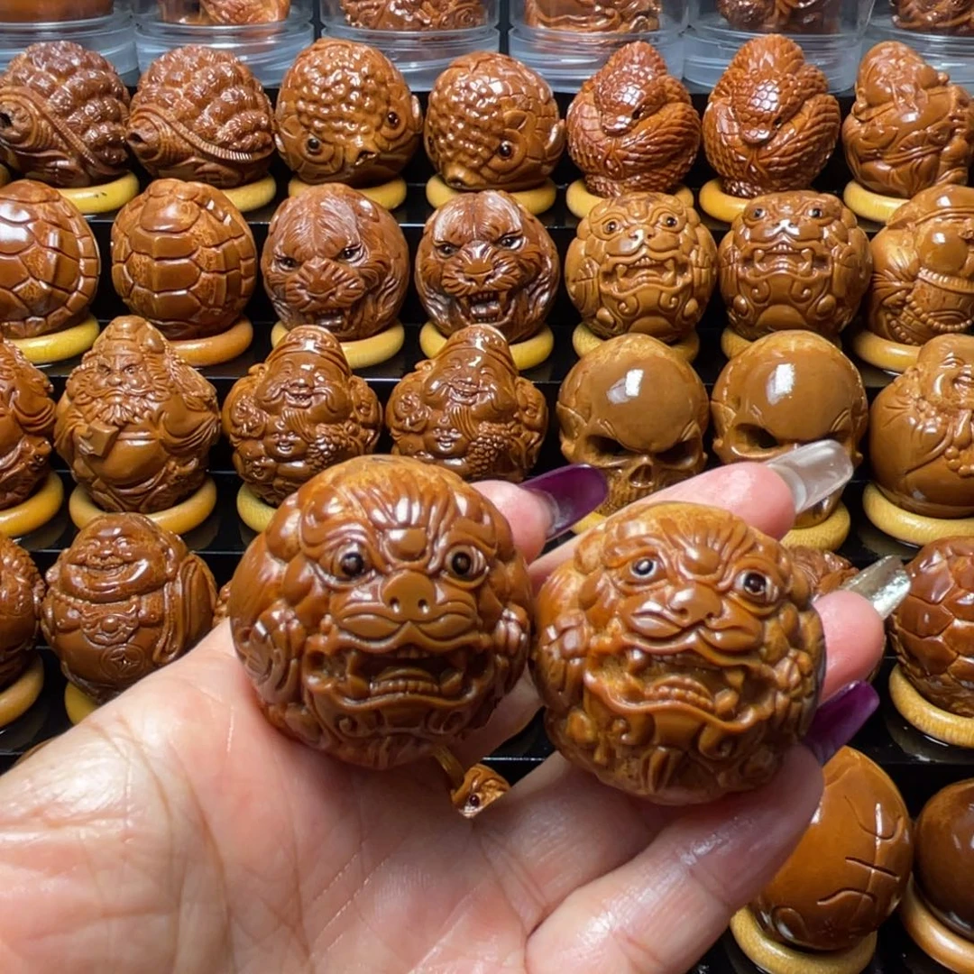 橄榄核把件橄榄球