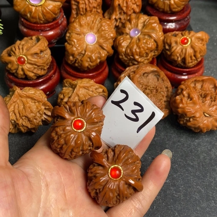 把件文玩核桃白狮子231