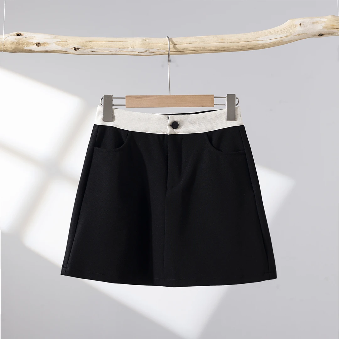 无印心匠K873 纯色+高腰时尚&百搭显瘦半身裙c12937