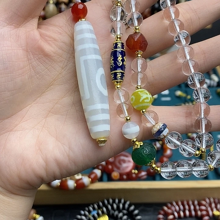 玛瑙/玉髓合金颈饰