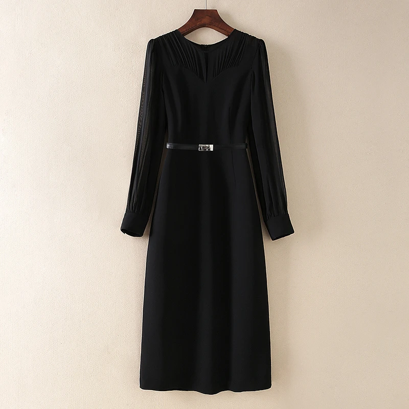 真丝抹胸拼接轻奢感连衣裙