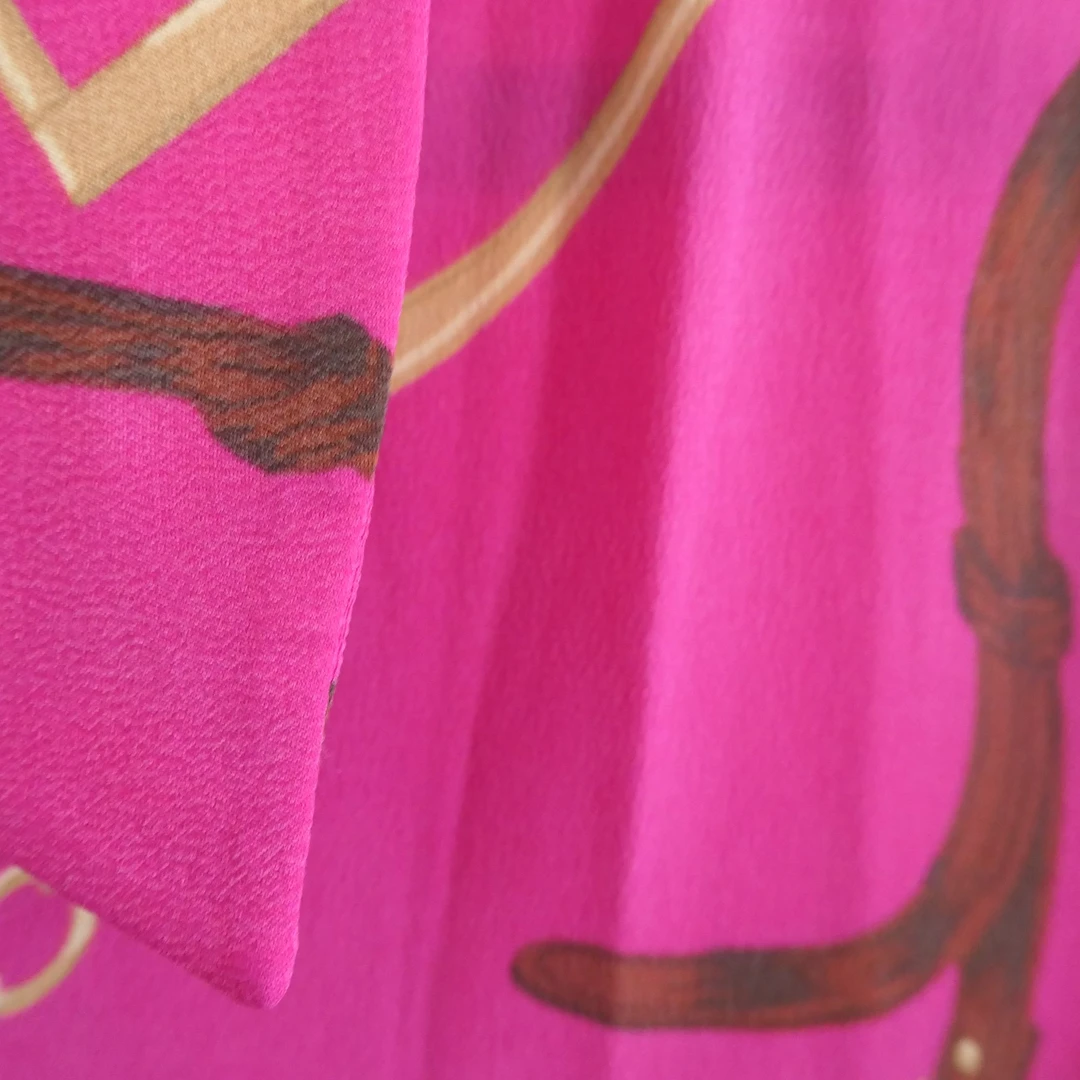 AB-5290重磅真丝春夏玫红色系穿搭连衣裙女装