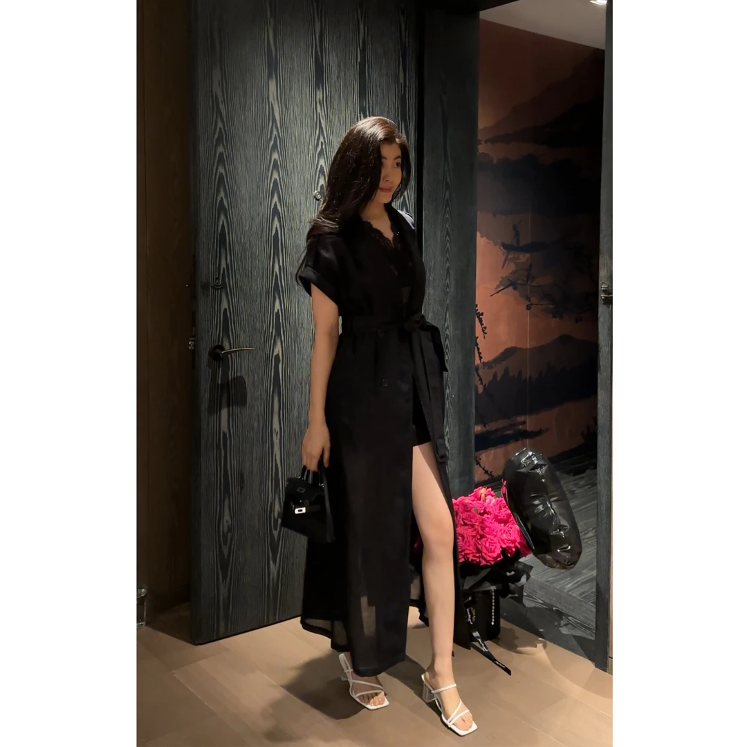 N.COU妮蔻25夏新款气质高级大气长款苎麻风衣西装上衣短裤DY22863