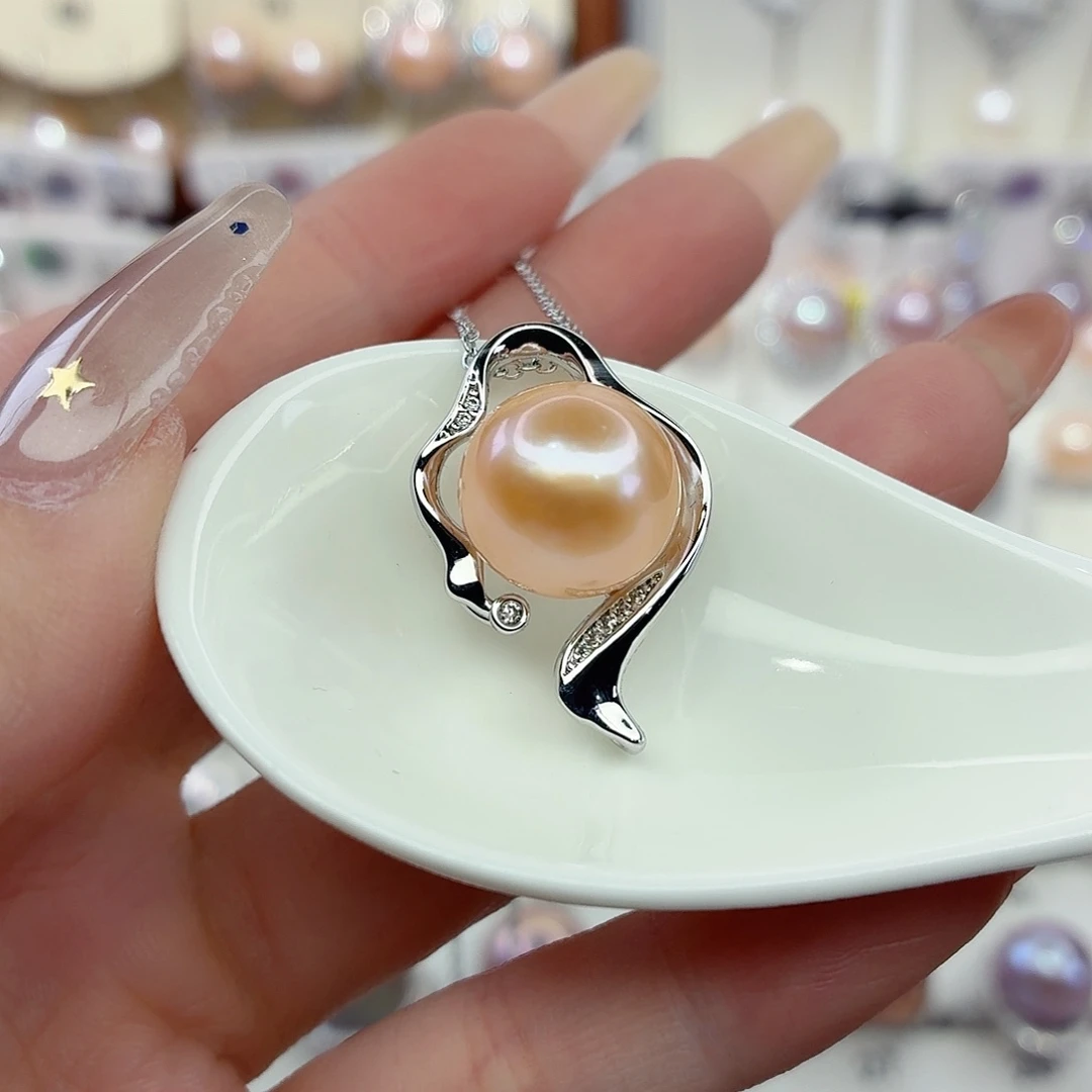 淡水珍珠银S925镶嵌颈饰