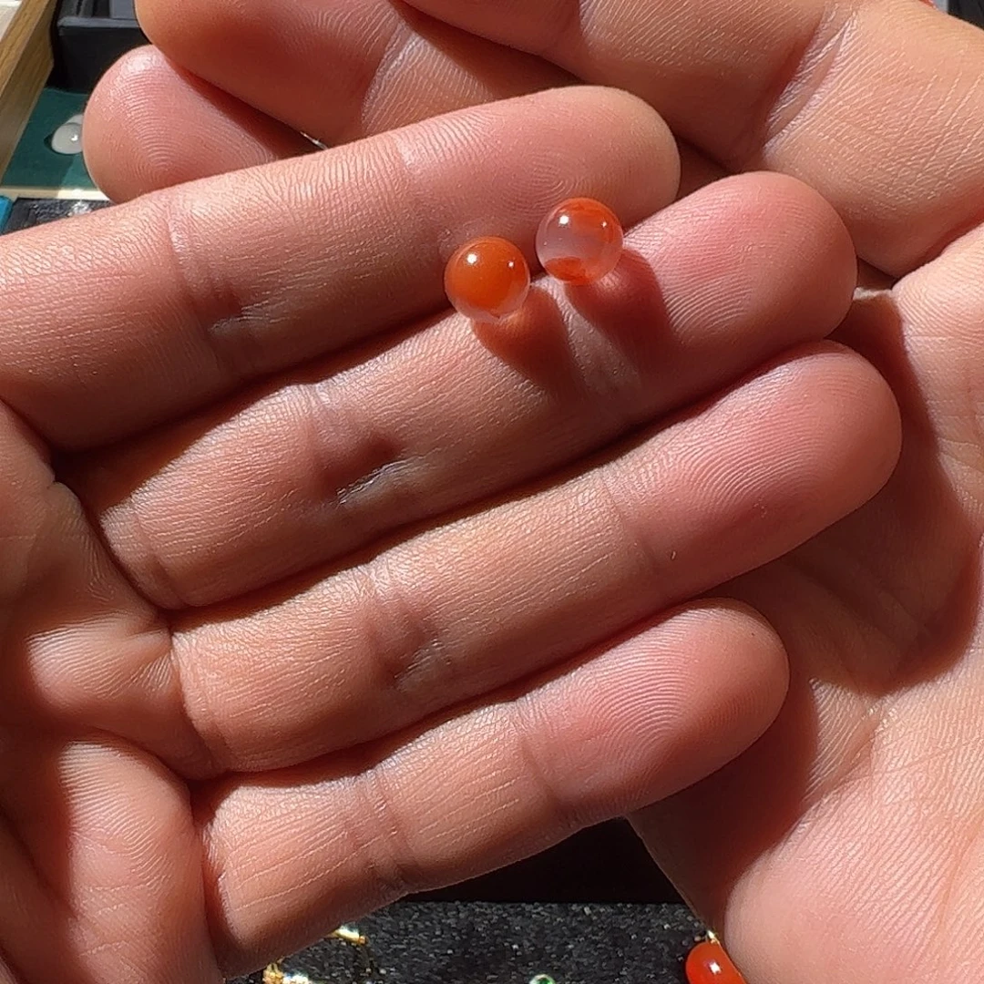 南红玛瑙银S925镶嵌耳饰