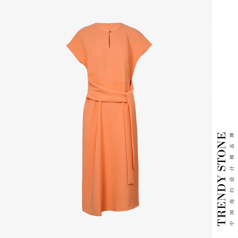 潮石轻奢三醋酸连衣裙高级感气质修身显瘦裙子TW772311B