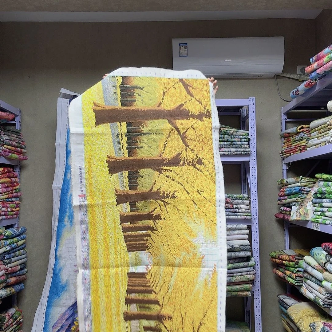 棉黄金满地十字绣