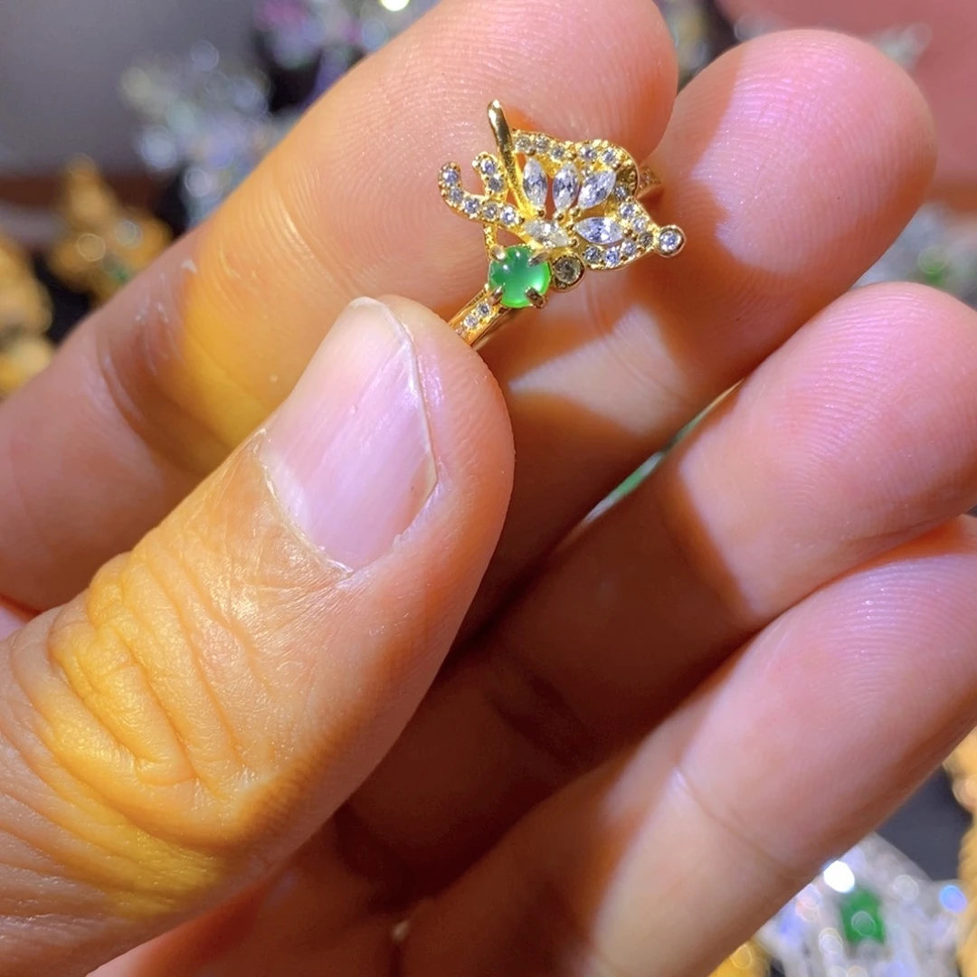 吊坠(不含链)银S925镶嵌翡翠天然翡翠