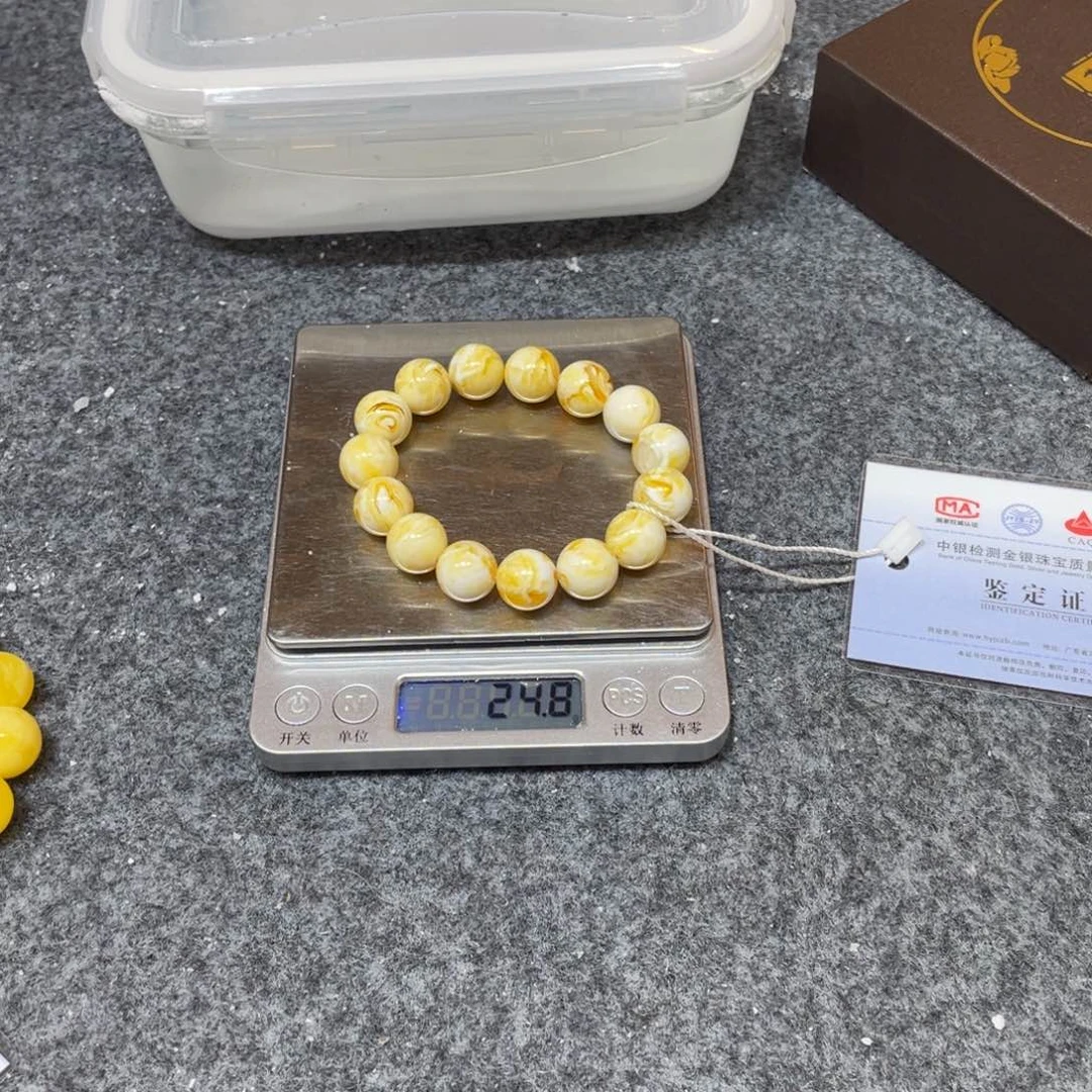 琥珀未镶嵌手链14毫米腰花