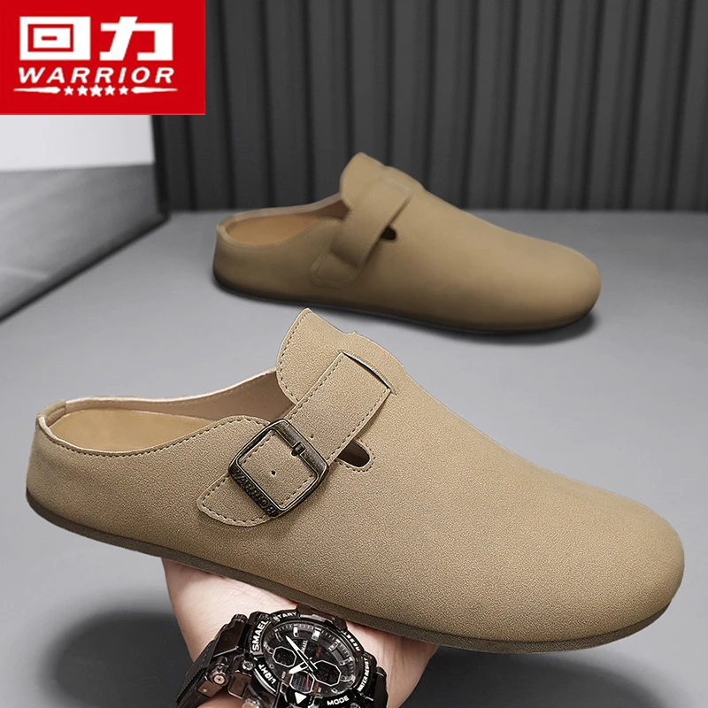 回力勃肯鞋男复古包头半拖外穿男士2025秋季爆款一脚蹬懒人拖鞋子