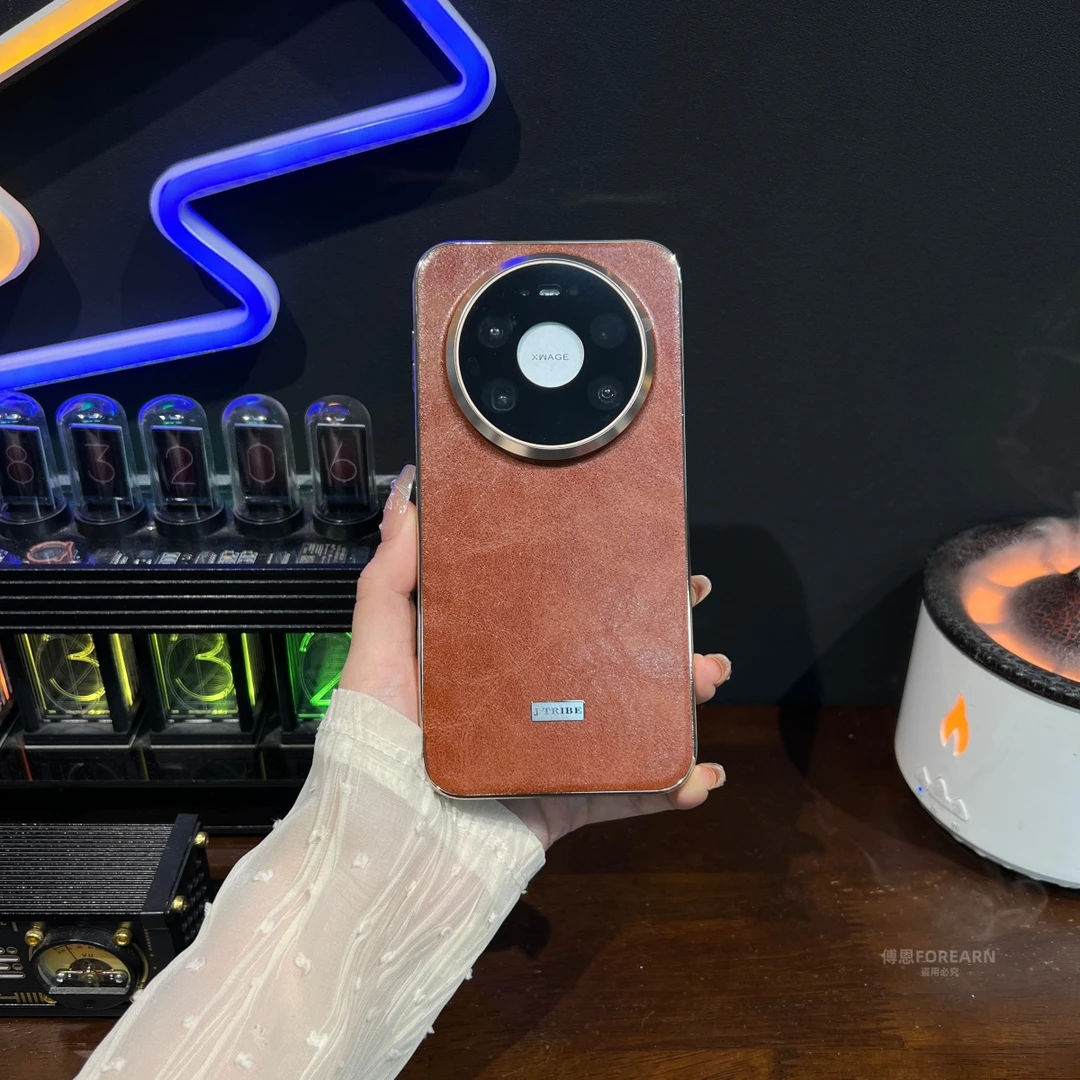 适用于华为mate80promax手机壳真皮油蜡纹mate80rs非凡大师新款