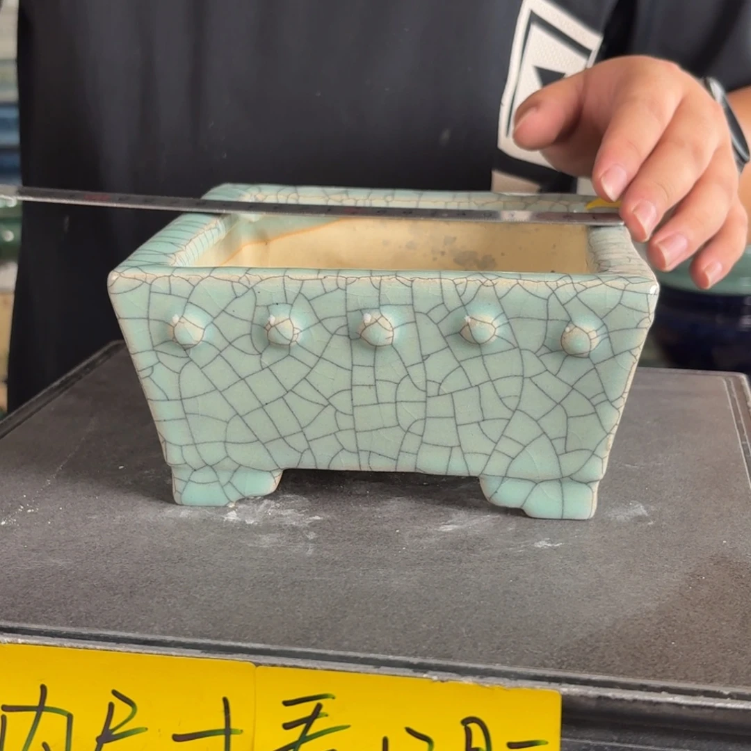 。一风堂石湾花盆 瑕疵变形 打磨痕迹 内14*6