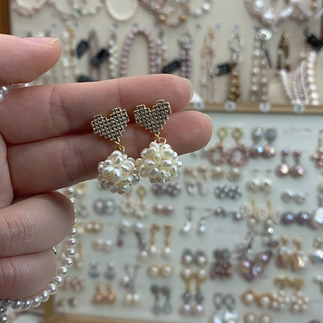 淡水珍珠耳饰合金