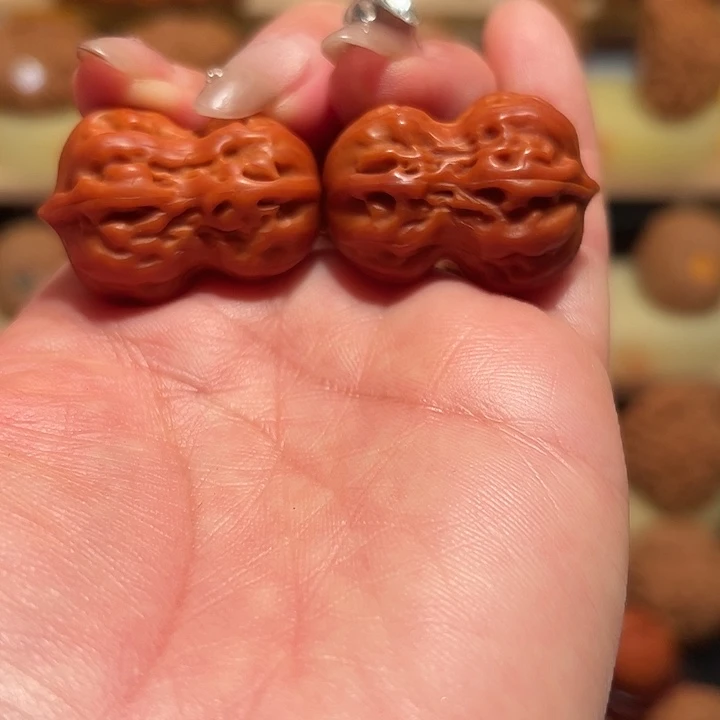 桃核把件精品花生34尺